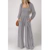 imageDokotoo Womens Casual Loose Overalls Jumpsuits One Piece Long Sleeve Wide Leg Long Pant Rompers With PocketsLight Grey