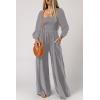 imageDokotoo Womens Casual Loose Overalls Jumpsuits One Piece Long Sleeve Wide Leg Long Pant Rompers With PocketsLight Grey