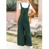 imageDokotoo Womens Casual Loose Overalls Jumpsuits One Piece Sleeveless Wide Leg Long Pant Rompers With PocketsBlackish Green