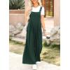 imageDokotoo Womens Casual Loose Overalls Jumpsuits One Piece Sleeveless Wide Leg Long Pant Rompers With PocketsBlackish Green