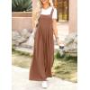 imageDokotoo Womens Casual Loose Overalls Jumpsuits One Piece Sleeveless Wide Leg Long Pant Rompers With PocketsChestnut