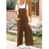 imageDokotoo Womens Casual Loose Overalls Jumpsuits One Piece Sleeveless Wide Leg Long Pant Rompers With PocketsCoffee