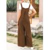 imageDokotoo Womens Casual Loose Overalls Jumpsuits One Piece Sleeveless Wide Leg Long Pant Rompers With PocketsCoffee