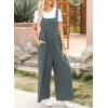 imageDokotoo Womens Casual Loose Overalls Jumpsuits One Piece Sleeveless Wide Leg Long Pant Rompers With PocketsDark Grey