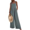 imageDokotoo Womens Casual Loose Overalls Jumpsuits One Piece Sleeveless Wide Leg Long Pant Rompers With PocketsDark Grey