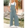 imageDokotoo Womens Casual Loose Overalls Jumpsuits One Piece Sleeveless Wide Leg Long Pant Rompers With PocketsDusk Blue