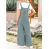 imageDokotoo Womens Casual Loose Overalls Jumpsuits One Piece Sleeveless Wide Leg Long Pant Rompers With PocketsDusk Blue