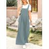 imageDokotoo Womens Casual Loose Overalls Jumpsuits One Piece Sleeveless Wide Leg Long Pant Rompers With PocketsDusk Blue