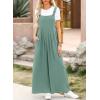 imageDokotoo Womens Casual Loose Overalls Jumpsuits One Piece Sleeveless Wide Leg Long Pant Rompers With PocketsGreen Bay