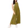 imageDokotoo Womens Casual Loose Overalls Jumpsuits One Piece Sleeveless Wide Leg Long Pant Rompers With PocketsGuacamole Green