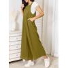 imageDokotoo Womens Casual Loose Overalls Jumpsuits One Piece Sleeveless Wide Leg Long Pant Rompers With PocketsGuacamole Green