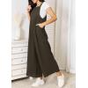 imageDokotoo Womens Casual Loose Overalls Jumpsuits One Piece Sleeveless Wide Leg Long Pant Rompers With PocketsMoss Green