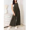 imageDokotoo Womens Casual Loose Overalls Jumpsuits One Piece Sleeveless Wide Leg Long Pant Rompers With PocketsMoss Green