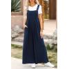 imageDokotoo Womens Casual Loose Overalls Jumpsuits One Piece Sleeveless Wide Leg Long Pant Rompers With PocketsNavy Blue
