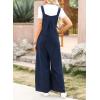 imageDokotoo Womens Casual Loose Overalls Jumpsuits One Piece Sleeveless Wide Leg Long Pant Rompers With PocketsNavy Blue