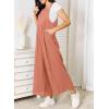 imageDokotoo Womens Casual Loose Overalls Jumpsuits One Piece Sleeveless Wide Leg Long Pant Rompers With PocketsPale Chestnut