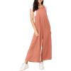 imageDokotoo Womens Casual Loose Overalls Jumpsuits One Piece Sleeveless Wide Leg Long Pant Rompers With PocketsPale Chestnut