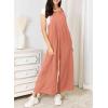 imageDokotoo Womens Casual Loose Overalls Jumpsuits One Piece Sleeveless Wide Leg Long Pant Rompers With PocketsPale Chestnut