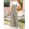 imageDokotoo Womens Casual Loose Overalls Jumpsuits One Piece Sleeveless Wide Leg Long Pant Rompers With PocketsParchment