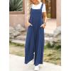 imageDokotoo Womens Casual Loose Overalls Jumpsuits One Piece Sleeveless Wide Leg Long Pant Rompers With PocketsReal Teal