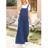 imageDokotoo Womens Casual Loose Overalls Jumpsuits One Piece Sleeveless Wide Leg Long Pant Rompers With PocketsReal Teal