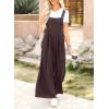 imageDokotoo Womens Casual Loose Overalls Jumpsuits One Piece Sleeveless Wide Leg Long Pant Rompers With PocketsRed Sandalwood