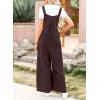 imageDokotoo Womens Casual Loose Overalls Jumpsuits One Piece Sleeveless Wide Leg Long Pant Rompers With PocketsRed Sandalwood