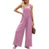 imageDokotoo Womens Casual Loose Overalls Jumpsuits One Piece Sleeveless Wide Leg Long Pant Rompers With PocketsValerian