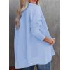 imageDokotoo Womens Casual Oversized Half Zip Sweatshirts Long Sleeve Solid Color Pullover Jackets with PocketsBeau Blue