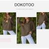 imageDokotoo Womens Casual Oversized Half Zip Sweatshirts Long Sleeve Solid Color Pullover Jackets with PocketsDesert Palm