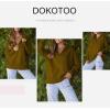 imageDokotoo Womens Casual Oversized Half Zip Sweatshirts Long Sleeve Solid Color Pullover Jackets with PocketsGreen