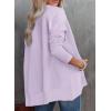 imageDokotoo Womens Casual Oversized Half Zip Sweatshirts Long Sleeve Solid Color Pullover Jackets with PocketsPurple
