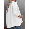 imageDokotoo Womens Casual Oversized Half Zip Sweatshirts Long Sleeve Solid Color Pullover Jackets with PocketsWhite
