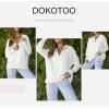 imageDokotoo Womens Casual Oversized Half Zip Sweatshirts Long Sleeve Solid Color Pullover Jackets with PocketsWhite