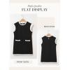imageDokotoo Womens Casual Summer Dresses Fashion Cap Sleeve Color Block Crewneck Shift Tshirt Mini DressBlack