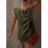 imageDokotoo Womens Casual Summer Dresses Fashion Cap Sleeve Color Block Crewneck Shift Tshirt Mini DressJungle Green