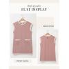 imageDokotoo Womens Casual Summer Dresses Fashion Cap Sleeve Color Block Crewneck Shift Tshirt Mini DressPink