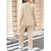imageDokotoo Womens Cotton 2 Piece Outfits Sweatsuit Casual Fall Long Sleeve Knit Tops And Pants Lounge SetsBeige