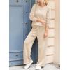 imageDokotoo Womens Cotton 2 Piece Outfits Sweatsuit Casual Fall Long Sleeve Knit Tops And Pants Lounge SetsBeige
