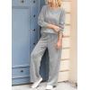 imageDokotoo Womens Cotton 2 Piece Outfits Sweatsuit Casual Fall Long Sleeve Knit Tops And Pants Lounge SetsLight Grey
