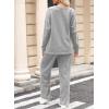 imageDokotoo Womens Cotton 2 Piece Outfits Sweatsuit Casual Fall Long Sleeve Knit Tops And Pants Lounge SetsLight Grey
