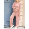 imageDokotoo Womens Cotton 2 Piece Outfits Sweatsuit Casual Fall Long Sleeve Knit Tops And Pants Lounge SetsLight Pink