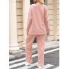 imageDokotoo Womens Cotton 2 Piece Outfits Sweatsuit Casual Fall Long Sleeve Knit Tops And Pants Lounge SetsLight Pink
