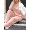 imageDokotoo Womens Cotton 2 Piece Outfits Sweatsuit Casual Fall Long Sleeve Knit Tops And Pants Lounge SetsLight Pink