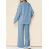 imageDokotoo Womens Cotton 2 Piece Outfits Sweatsuit Casual Fall Long Sleeve Knit Tops And Pants Lounge SetsMyosotis
