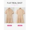 imageDokotoo Womens Dresses 2025 Summer Spring V Neck Short Sleeve Casual A Line Flowy Swing Shift Dress Mini DressApricot