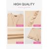 imageDokotoo Womens Dresses 2025 Summer Spring V Neck Short Sleeve Casual A Line Flowy Swing Shift Dress Mini DressApricot