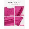 imageDokotoo Womens Dresses 2025 Summer Spring V Neck Short Sleeve Casual A Line Flowy Swing Shift Dress Mini DressRose Red