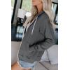 imageDokotoo Womens Full Zip Up Hoodie Long Sleeve Hooded Sweatshirts Pockets Jacket Coat for WomenA Dark Gray