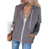 imageDokotoo Womens Full Zip Up Hoodie Long Sleeve Hooded Sweatshirts Pockets Jacket Coat for WomenA Deep Gray 2